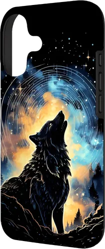 Vista 2 de Howling Wolf Space Galaxy Stars Wolves Animal Case for iPhone 17