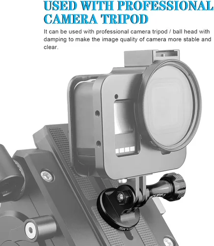 Vista 5 de Adaptador de trípode de aluminio para montaje monopie con tornillo de pulgar CNC de aluminio compatible con Gopro Hero 13 12 11 10 9 8 DJI Osmo Rojo