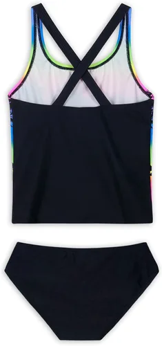 Vista 2 de Jimmy Bahamas Traje de baño para niñas, tankini de 2 piezas, parte superior halter con parte inferior