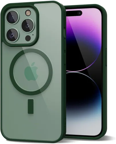 Vista 127 de oakxco Funda magnética transparente compatible con Magsafe, bonita funda delgada y transparente de poliuretano termoplástico no amarillenta, carcasa