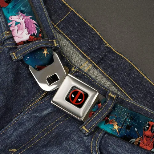 Vista 2 de Buckle-Down Cinturón de seguridad estándar Deadpool XL, 1.5 pulgadas de ancho, se adapta a pantalones de talla 32-52
