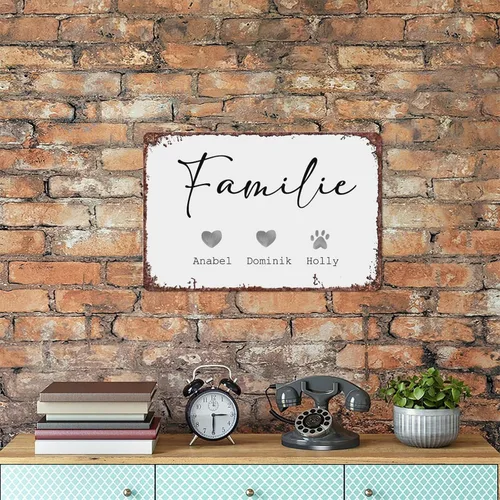 Vista 7 de SXUZUSF Family Idea Family Picture Poster Retro Tin Metal Sign For Home Room Hallway Bathroom Office Wall Decoration Size Is 12x8 Inch