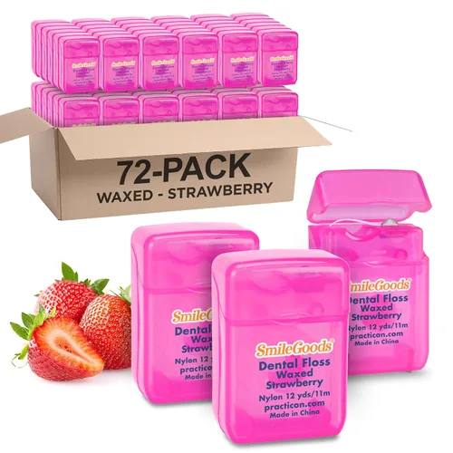 Vista 9 de SmileGoods Hilo dental encerado, 12 yardas, paquete a granel de 72, sabor a chicle