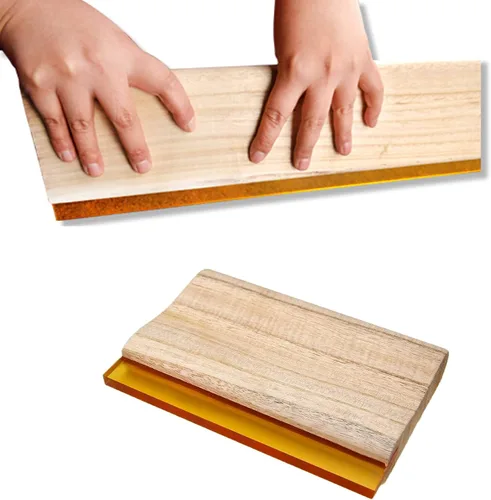 Vista 3 de TECHTONGDA Raspador de agua de madera de goma de la escobilla de goma de la impresión de la pantalla de seda de la tinta 65 durómetro 6.3inch