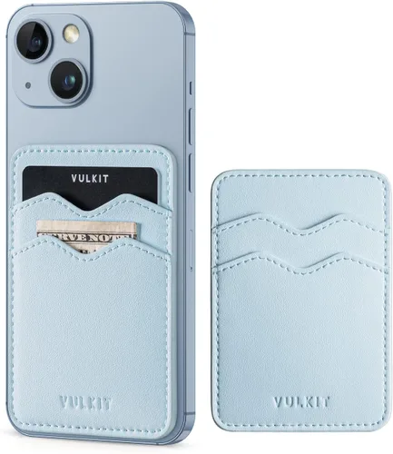 Vista 24 de VULKIT Soporte adhesivo para tarjetas Compatible con iPhone, cartera de cuero para teléfono celular, estuche para tarjetas de crédito, adhesivo