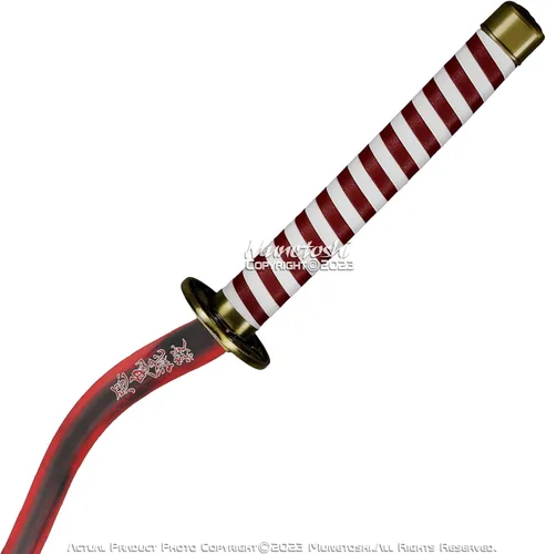 Vista 5 de Munetoshi 40" Obanai Iguro Nichirin Katana Serpiente Kris Samurai Espada Demonio Rojo