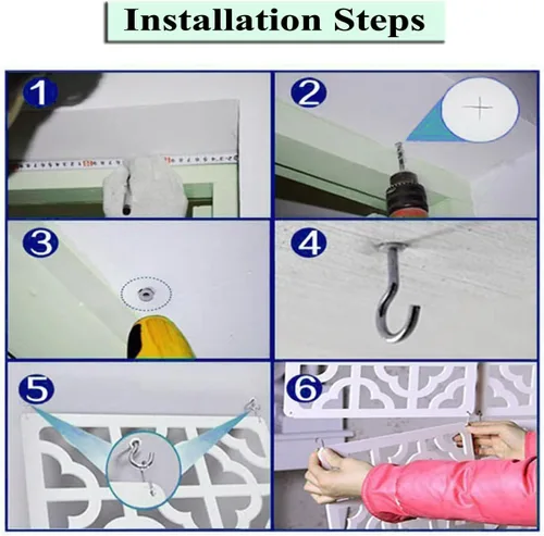 Vista 5 de Paneles divisores de habitación colgantes, 10 paneles de pantalla de madera y plástico, división de pared, decoración del hogar y la oficina