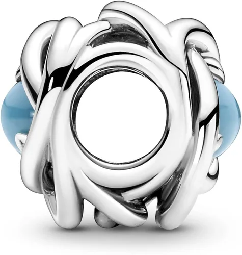 Vista 3 de PANDORA Charm de plata esterlina con cristal azul Capri, cristal