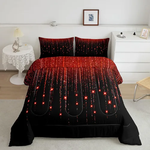 Vista 17 de Feelyou - Juego de edredón abstracto ombre, color azul y negro, juego de cama para adolescentes, para niños, mujeres y jóvenes, juego de edredón
