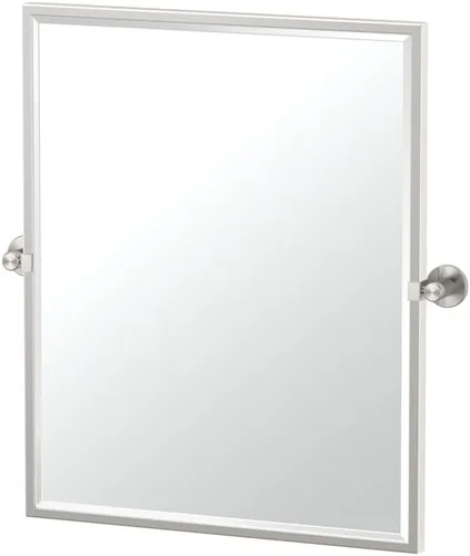 Vista 10 de Gatco 4689SM - Espejo rectangular sin marco de 24 pulgadas, cromado/montado en la pared, biselado sin marco, espejo de tocador de baño con soportes