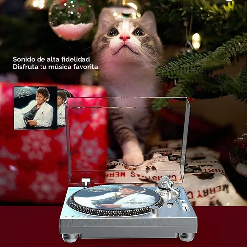 Vista 7 de DIGITNOW Tocadiscos de transmisión por correa de alta fidelidad, reproductor de discos de vinilo con cartucho magnético, conversión de vinilo a