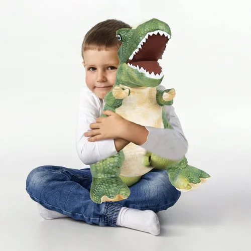 Vista 7 de PUNP Peluche de dinosaurio gigante, juguete de peluche T Rex, 22 pulgadas, tiranosaurio de peluche, regalo para niños, verde