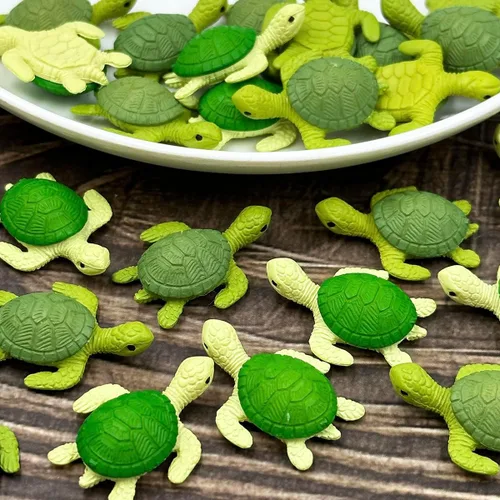 Vista 4 de Suartus Mini tortuga verde – 20 piezas de resina miniatura de tortuga marina figuras de tortugas tortugas figuras miniatura animales del océano