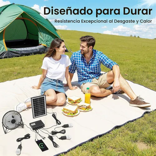 Vista 5 de Kit de ventilador solar y lámpara, DC de 12 voltios para exteriores, kit de panel solar multiusos para exteriores, ventilador portátil con 3