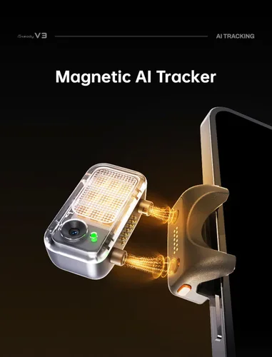 Vista 3 de hohem iSteady V3 - Estabilizador de cardán para iPhone, rastreador magnético de inteligencia artificial, control remoto separado, barra de extensión