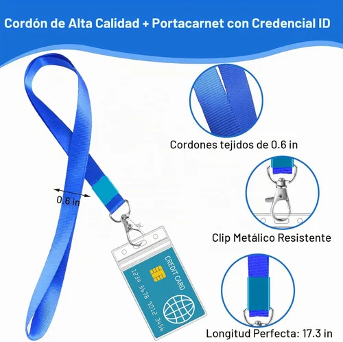 Vista 2 de Soporte para tarjetas de identificación con cordón, paquete de 24 cordones