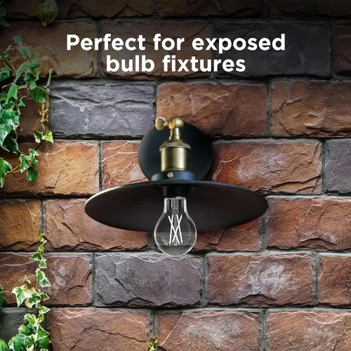 Vista 5 de Feit Electric Bombilla LED integrada con sensor de atardecer a amanecer, filamento transparente A19 con una bombilla de base media E26, equivalente