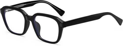 Vista 10 de Dollger Gafas de luz azul para hombre, estilo vintage, rectangular, con marco grueso, sin receta, para computadora, juegos, uso del teléfono