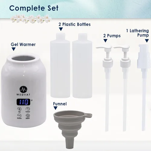 Vista 2 de Calentador de gel con pantalla digital, temporizador integrado, calentador para crema de masaje, loción y aceites, temperatura ajustable