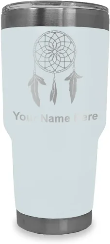 Vista 22 de LaserGram Vaso aislado al vacío de 20 onzas, atrapasueños, grabado personalizado incluido (negro) Engraved Gift, Vacuum Insulated Stainless Steel