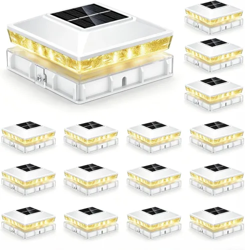 Vista 13 de Paquete de 12 luces solares para postes de madera/vinilo de 4 x 4 Blanco