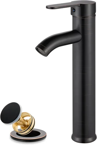 Vista 10 de gotonovo Grifo de lavabo Vessel Moderno Grifo de baño alto de una sola manija con un agujero de acero inoxidable para lavabo de baño en RV Mezclador