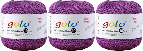 Vista 122 de Golo - 3 bolas de hilo de ganchillo tamaño 10, hilo de crochet para tejer a mano 102