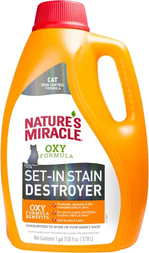 Vista 11 de Nature's Miracle Removedor de manchas y olor solo para gatos con Oxy, 710 ml
