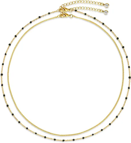 Vista 13 de CHESKY Collar con dije de satélite de moda para mujer, chapado en oro de 14 quilates/chapado en plata, gargantilla delicada, collares de cuentas