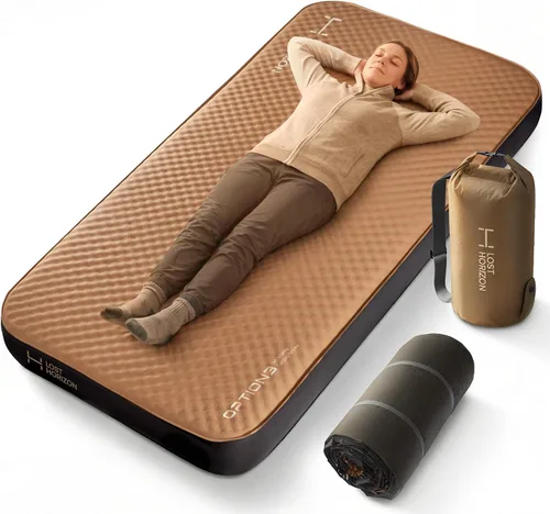 Vista 9 de Lost Horizon Option3 - Colchón de espuma autoinflable para camping, cuna, 4.5 pulgadas Comodidad de aire y espuma, firmeza ajustable, aislamiento