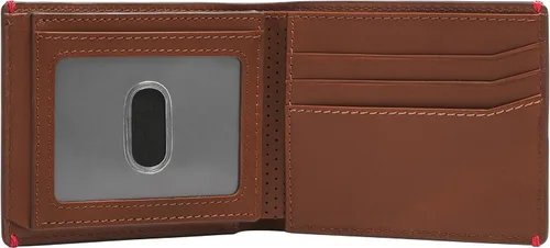 Vista 22 de Fossil Billetera plegable de cuero para hombre con ventana de identificación abatible para hombres