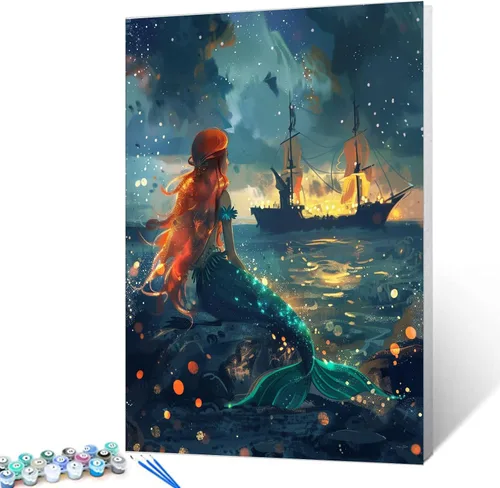 Vista 10 de Pintura por números para adultos, tatuajes de mujeres, pintura por números sobre lienzo, fácil de pintar para principiantes, tatuajes de flores