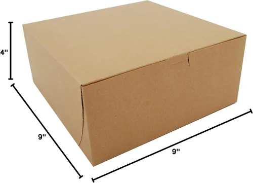 Vista 8 de Southern Champion Tray 0961K - Caja de panadería de cartón kraft sin bloqueo de ventana, 9 pulgadas de largo x 9 pulgadas de ancho x 4 pulgadas