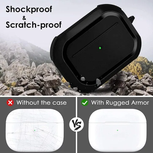 Vista 7 de HUSH Funda protectora para Airpods Pro, funda duradera compatible con AirPods Pro de 1ª/2ª generación (negro)