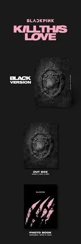 Vista 2 de Blackpink 2º mini álbum [Kill This Love] [Black Ver.] - Paquete de CD, fotolibros, tarjeta de fotos, póster plegado con beneficio de pre-pedido