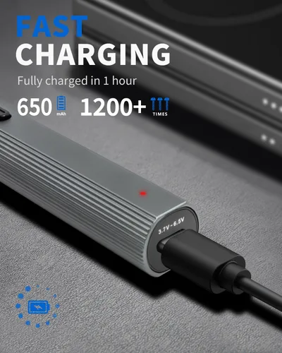 Vista 5 de UnaMela Mini juego de destornilladores eléctricos mejorado: destornillador eléctrico pequeño de precisión inalámbrico - 3 ajustes de par, 30 brocas