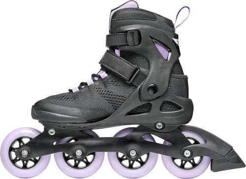 Vista 3 de Rollerblade Macroblade 84 Patines en línea para mujer, color negro y lavanda, patines en línea de rendimiento