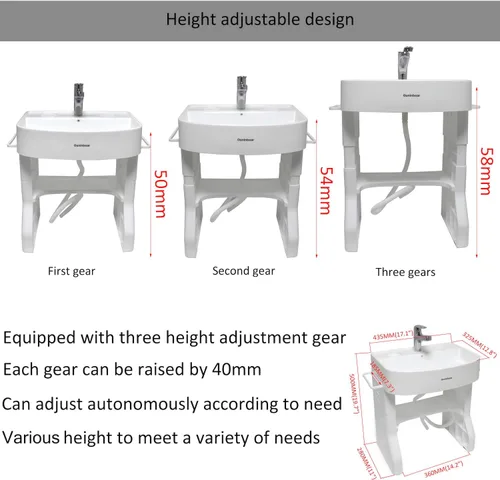 Vista 3 de HongK - Aprendizaje temprano de plástico lavabo de lavado para niños niños bebé bebé niño pequeño simulación toalla estante lavado cuidado de manos