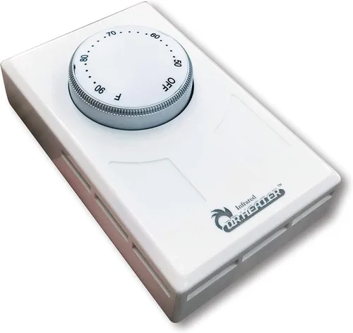 Vista 2 de Dr. Infrared Heater DR-001 Termostato de pared 4 cables polos individuales o dobles 120-277V 3360-7756W, blanco.