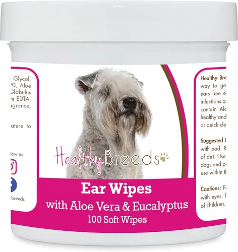 Vista 60 de Healthy Breeds Affenpinscher Toallitas de limpieza de oídos con aloe y eucalipto para perros, 100