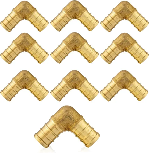 Vista 12 de Paquete de 2 accesorios de latón EFIELD Pex de 1 pulgada x 1 pulgada de 90 grados, ASTM F1807, NSF61 (PEX1807062-2PCS) for Pex Pipe/Tubing