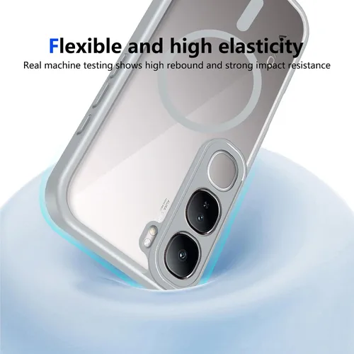 Vista 677 de Funda magnética transparente compatible con Xiaomi 17T, color negro 2 en 1 PC + TPU cubierta de teléfono a prueba de golpes, carcasa protectora