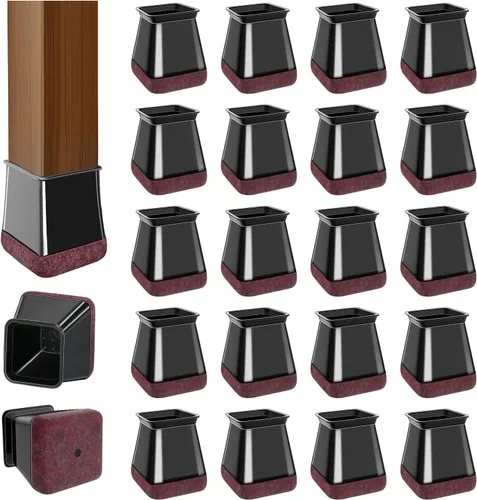 Vista 10 de OCONDA 20 Pcs Chair Leg Floor Protectors, Fit Diameter: 9/16" to 12/16" Transparente-20 piezas
