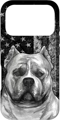 Vista 30 de Patriotic American Bully Dog on Grunge American Flag Dog Case for iPhone 17