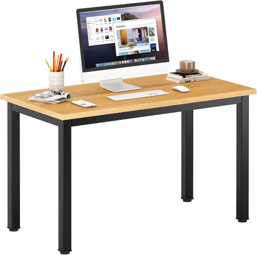 Vista 27 de DlandHome - Escritorio pequeño para computadora de 31.5 pulgadas para oficina en casa, color negro