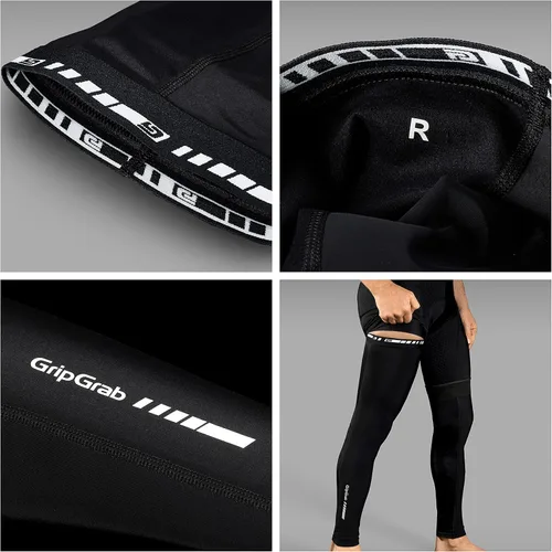 Vista 3 de GripGrab Calentadores de piernas de ciclismo para primavera y otoño, antideslizantes, ligeros, delgados, transpirables, para las piernas