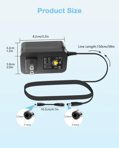 Vista 4 de Aclorol Adaptador de corriente universal de 30 W, 12 V, 9 V, 7,5 V, 6 V, 5 V, 4,5 V, 3 V, fuente de alimentación variable ajustable, convertidor