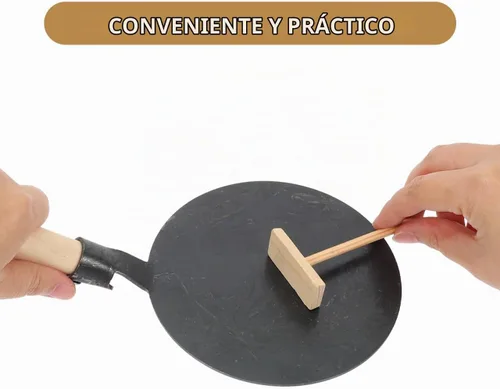 Vista 5 de Sartén para panqueques antiadherentes con esparcidor para crepes, tortillas, tortitas y tortillas, suministros de cocina para uso familiar