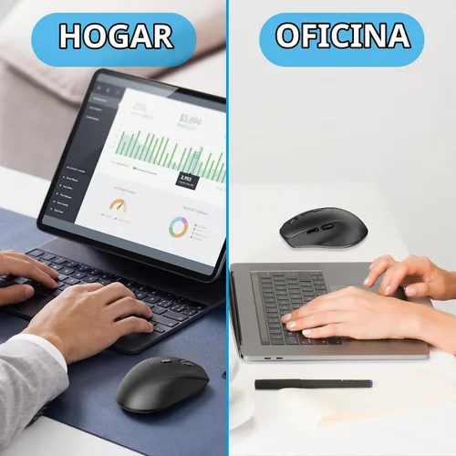Vista 8 de Ratón con botón lateral ergonómico Bluetooth silencioso negro M272-Negro