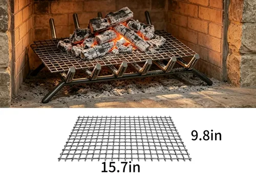 Vista 2 de Retenedor de brasas de rejilla para chimenea 15.7 x 9.8 pulgadas